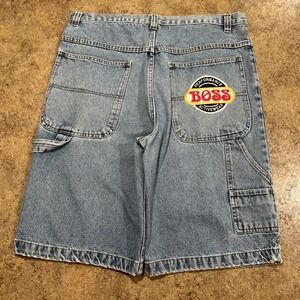 Vintage Y2k Jean Shorts Size 38 (fits 36) Baggy Jorts Blue Skater Grunge